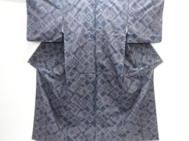 JAPANESE KIMONO / DORO OSHIMA TSUMUGI / WOVEN FLOWER
